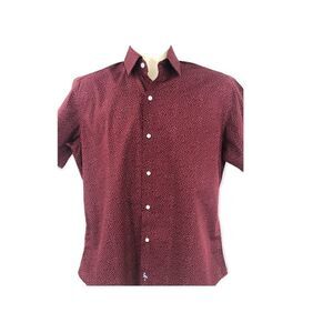 Tailorbyrd short sleeve burgundy button up shirt